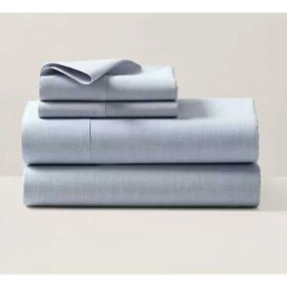 Ralph Lauren Workshirt Chambray Queen Flat Sheet Blue New in Package - Picture 3 of 3